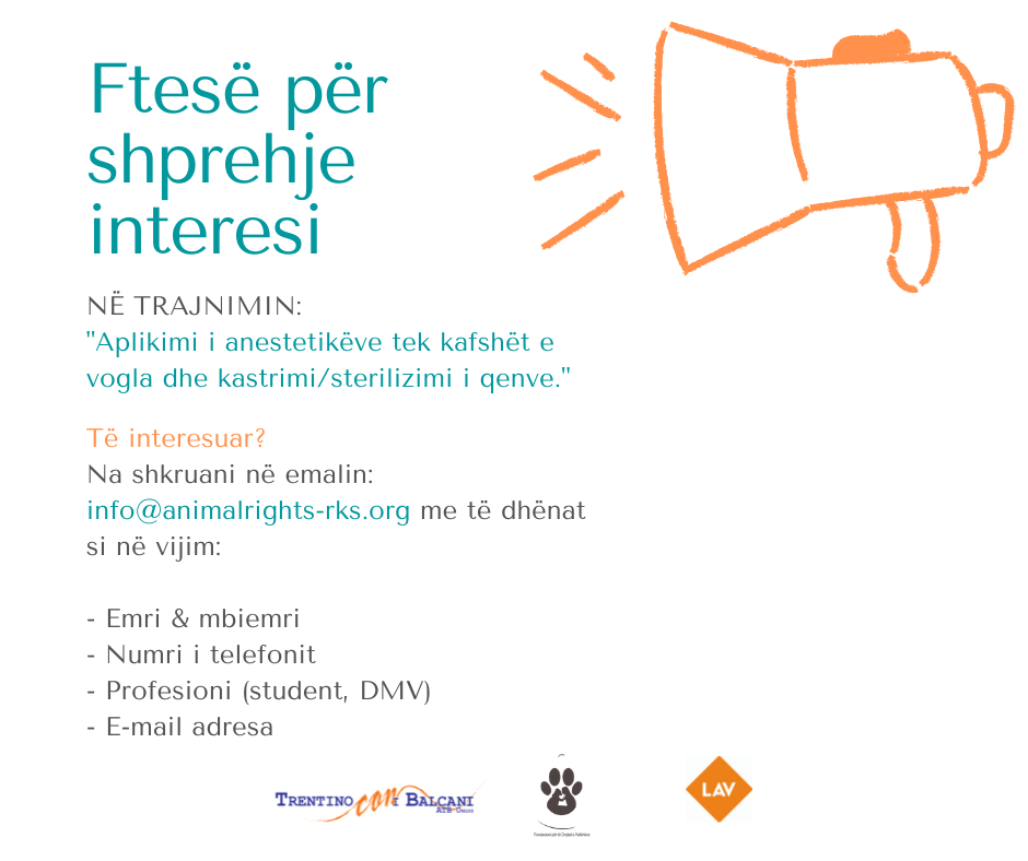 Call for interest – Animal Rights Foundation Kosovo